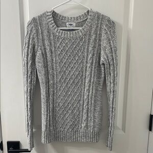 Old Navy Heather Gray Cable Knit Sweater